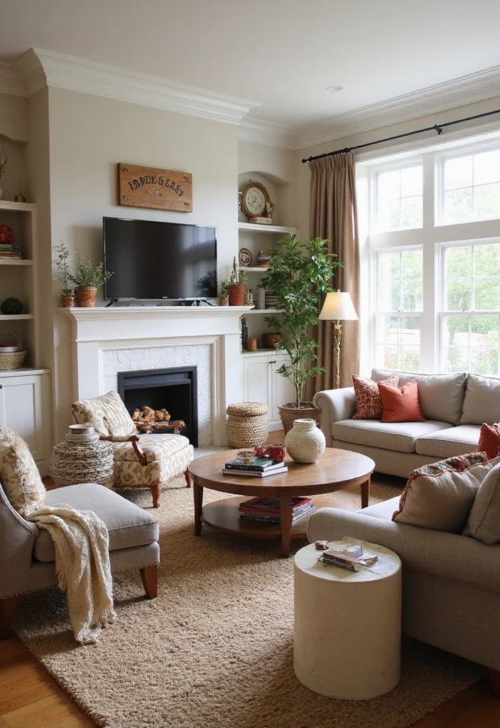 14 Split Level Living Room Ideas for Better Flow and Function - 13. Seasonal Decor Changes