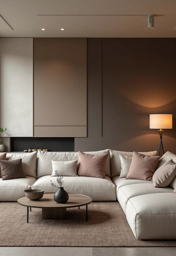 14 Split Level Living Room Ideas for Better Flow and Function - 4. Monochromatic Magic