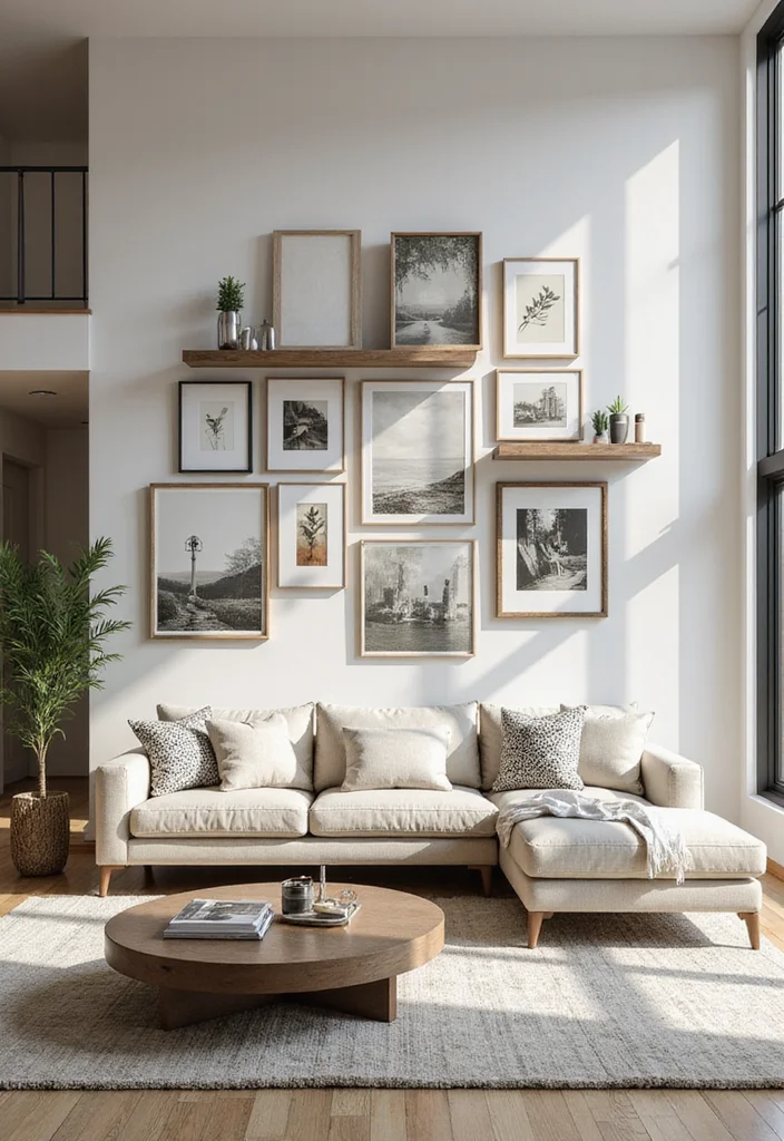 14 Split Level Living Room Ideas for Better Flow and Function - 8. Wall Art to Enhance Vertical Space