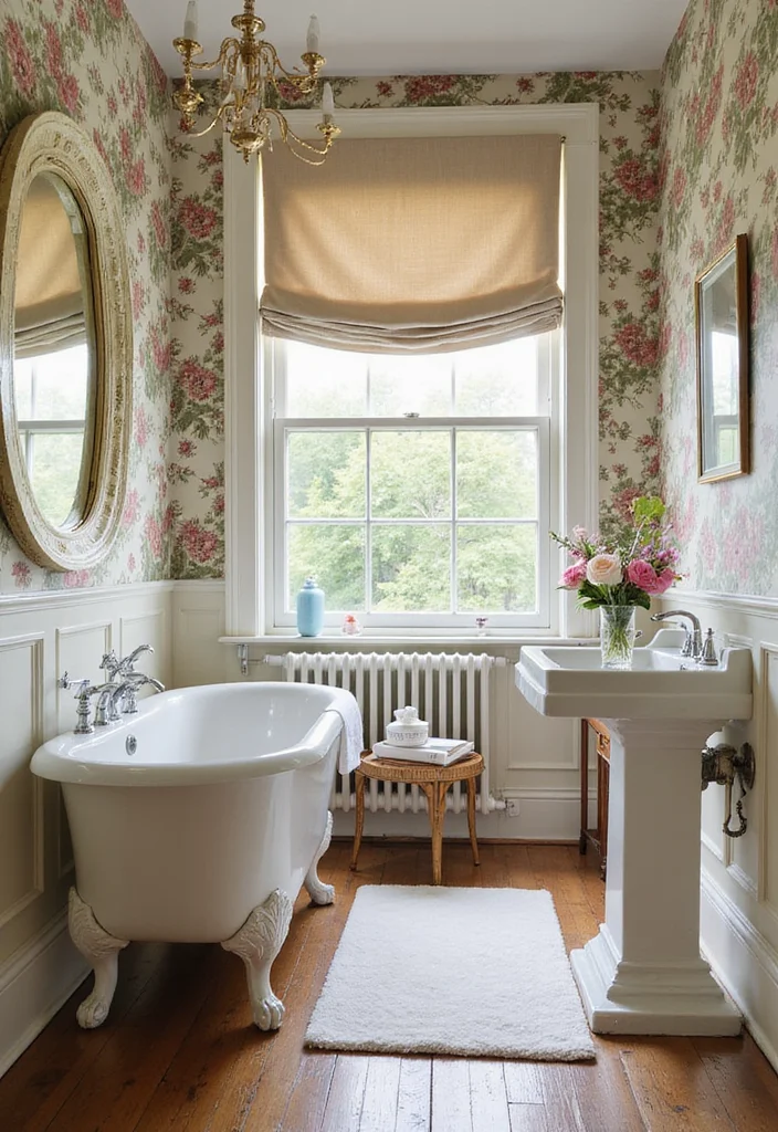 14 Victorian Bathroom Ideas with Classic Charm for Modern Homes 100 14 Victorian Bathroom Ideas with Classic Charm for Modern Homes - 10. Floral Patterns for Soft Touches