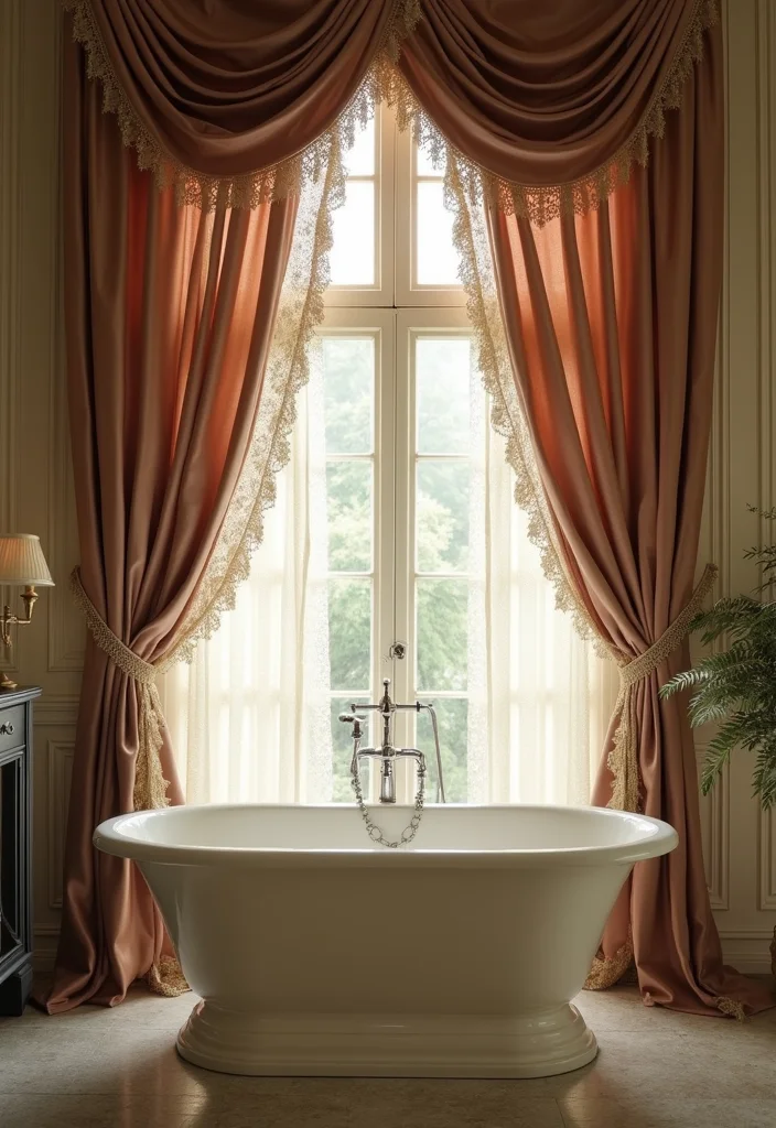 14 Victorian Bathroom Ideas with Classic Charm for Modern Homes 78 14 Victorian Bathroom Ideas with Classic Charm for Modern Homes - 8. Charming Window Treatments
