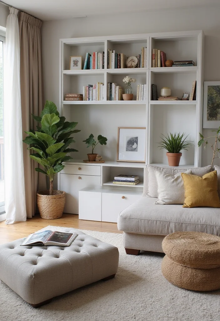 15 Home Decor Ideas for a Modern Living Room Refresh - 7. Smart Storage Solutions