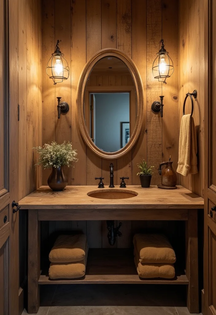 15 Western Bathroom Decor Ideas for a Warm Rustic Refresh - 4. Vintage Fixtures