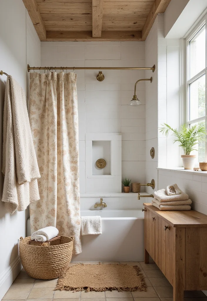 15 Western Bathroom Decor Ideas for a Warm Rustic Refresh - 5. Natural Fiber Textiles