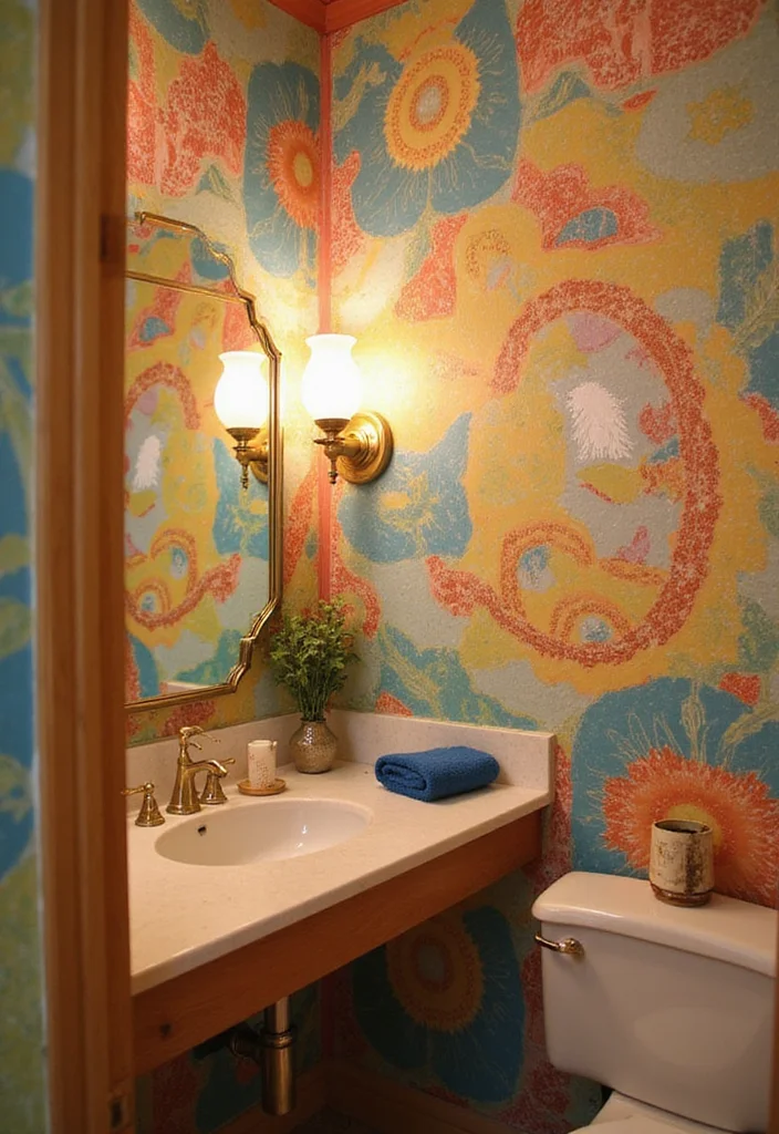 16 Bathroom Mirror and Lighting Ideas for a Brighter Look - 11. Colorful Lighting Options