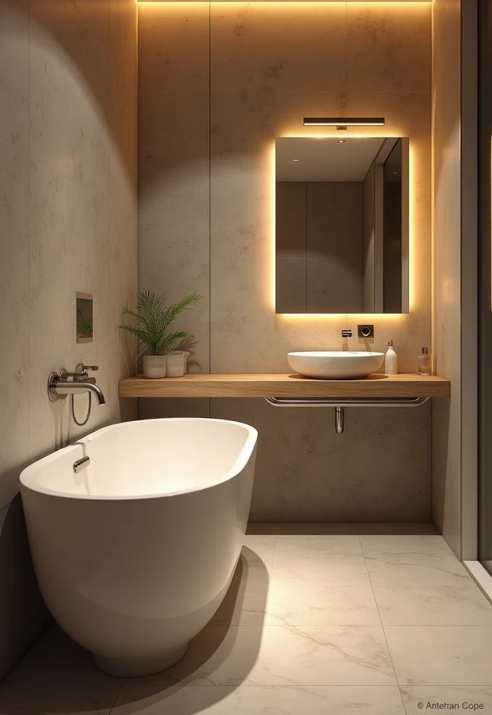 16 Bathroom Mirror and Lighting Ideas for a Brighter Look - 12. Eco-Conscious Lighting Choices