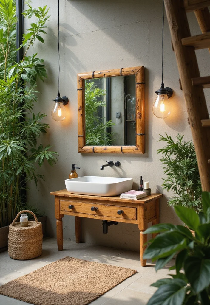 16 Bathroom Mirror and Lighting Ideas for a Brighter Look - 3. Eco-Friendly Materials