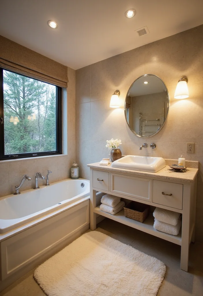 16 Bathroom Mirror and Lighting Ideas for a Brighter Look - 5. Layered Lighting