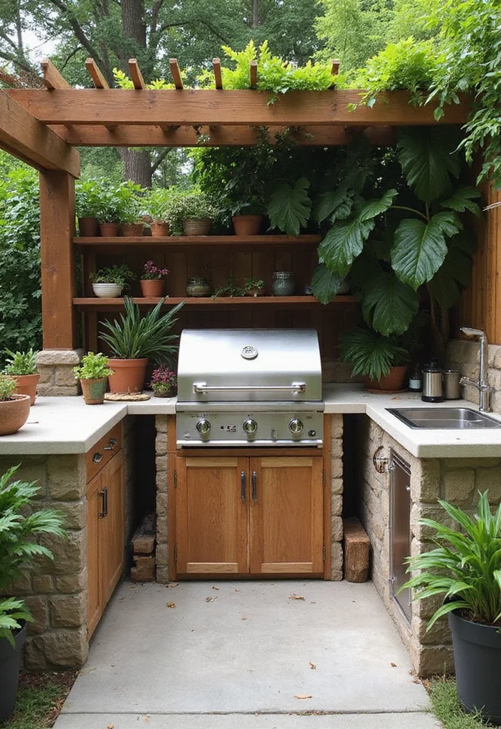 16 Pool and Outdoor Kitchen Ideas for Relaxed Backyard Living - 14. Eco-Friendly Grilling Options