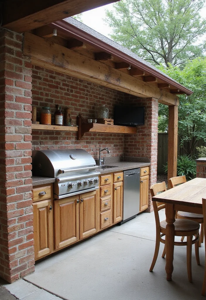 16 Pool and Outdoor Kitchen Ideas for Relaxed Backyard Living - 2. Outdoor Kitchen with Recycled Materials