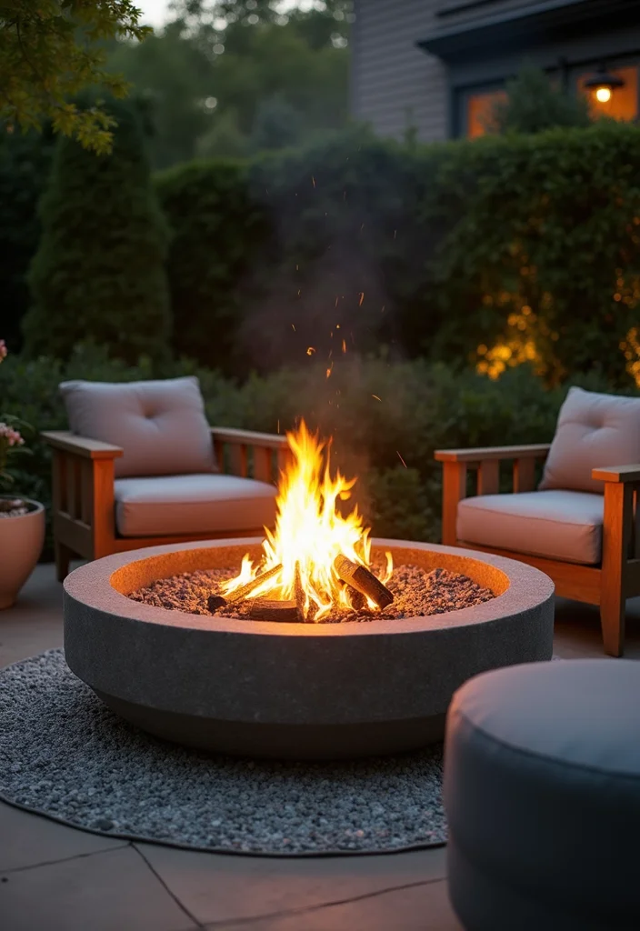 16 Pool and Outdoor Kitchen Ideas for Relaxed Backyard Living - 4. Eco-Conscious Fire Pit