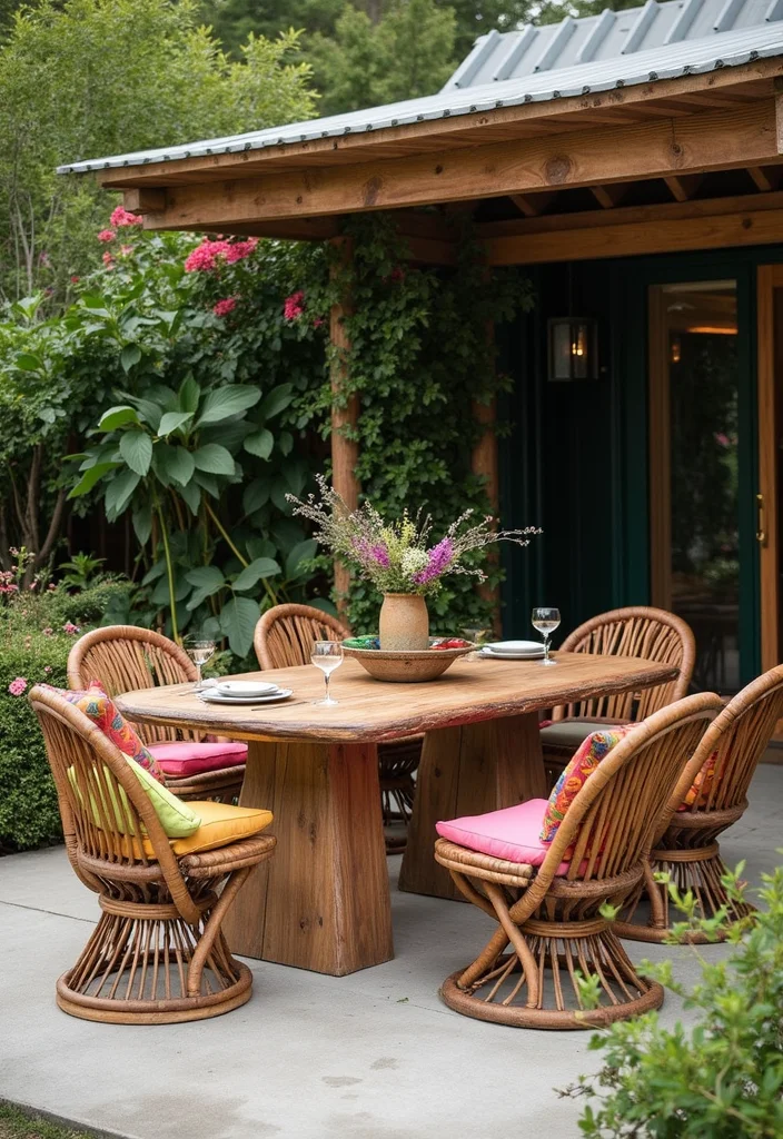 16 Pool and Outdoor Kitchen Ideas for Relaxed Backyard Living - 6. Nature-Inspired Furniture