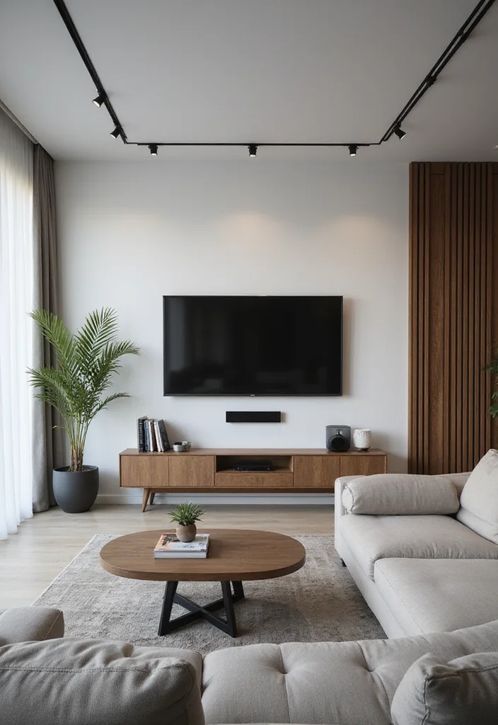 18 Aesthetic Living Room Ideas for Clean Trendy Spaces - 11. Smart Technology Integration