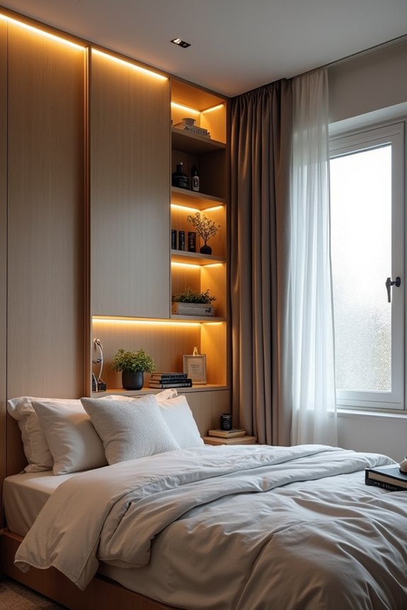 7 Ways to Decorate a Small Bedroom 4 built in wall storage solutions