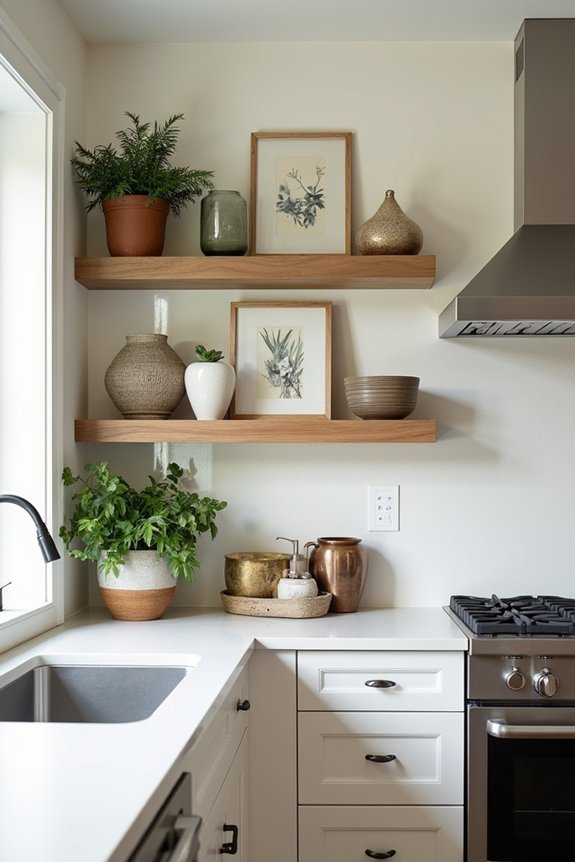 10 Ways to Decorate the Space Above Your Kitchen Cabinets 3 cohesive palette echoes cabinetry