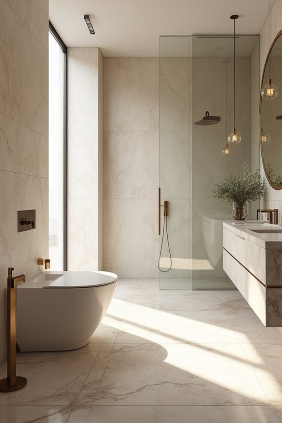7 Luxury Bathroom Design Principles That Transform Spaces 1 cohesive surfaces create sanctuary
