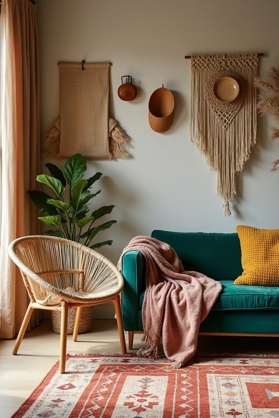 Modern Boho Decor: What Defines It? 5 color thread unifies bold prints