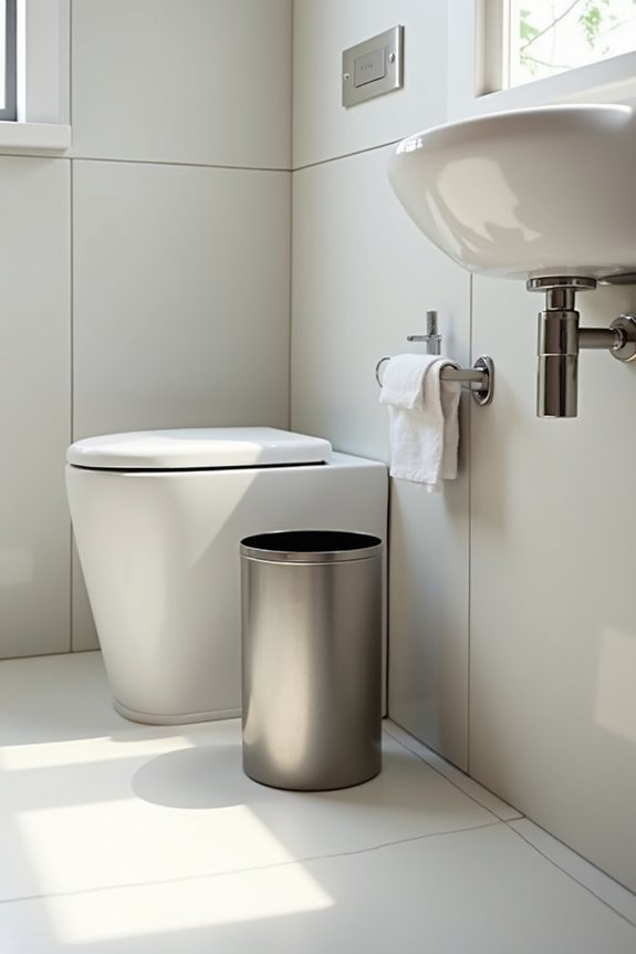 10 Essential Bathroom Accessory Placements for Maximum Function 6 discreet near sink waste placement