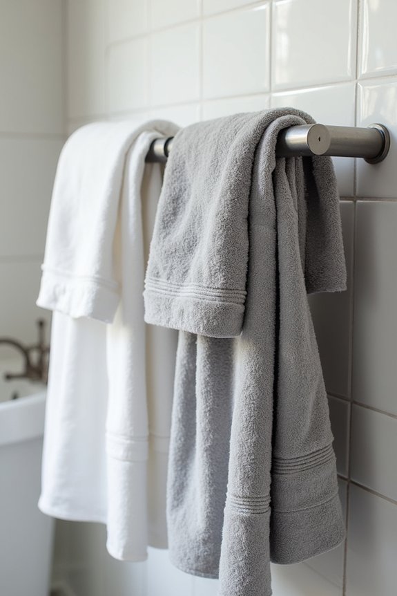 How to Decorate Bathroom Towels With 7 Easy Methods 6 drape towels for spa like organization