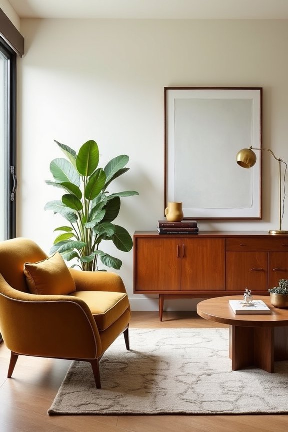 iconic pieces anchor mid century room