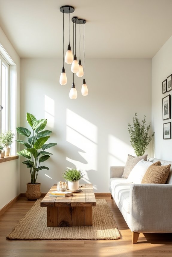milk glass pendants with clean lines