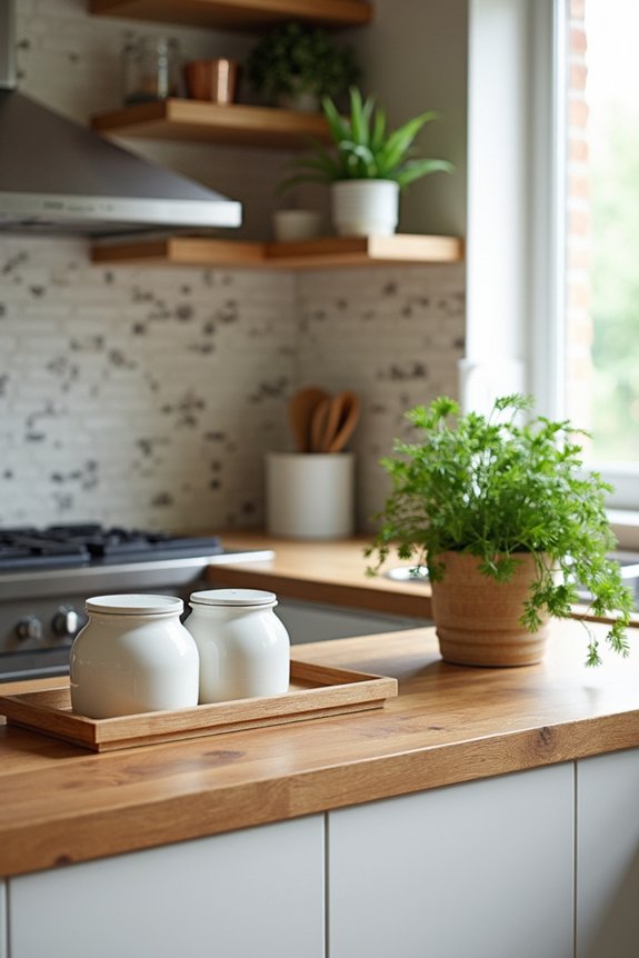 10 Ways to Decorate Kitchen Counters Like a Pro 4 natural textures with living greenery ensemble
