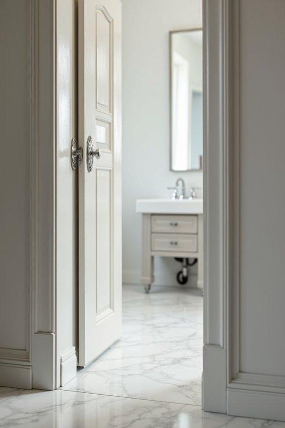 plumbing limits bathroom door width