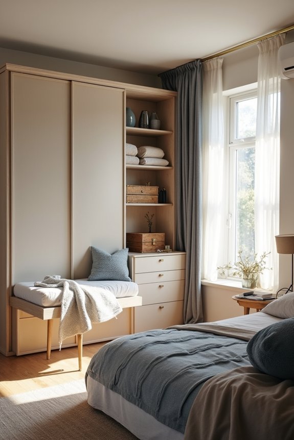 7 Ways to Decorate a Small Bedroom 3 storage beds with built in drawers